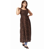 Maquien Brown Rayon Front Slit Kurti - 5XL