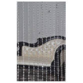 YUTIRITI Single Door Beaded String Curtain - Silver