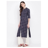 Vbuyz Navy Cotton Straight Kurti - 3XL