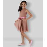 Kids Cave - Metallic Gold Crepe Girl's A-line Dress ( Pack of 1 ) - None