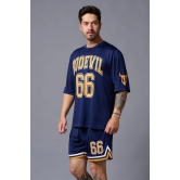 Go Devil 66 Printed Polyester Navy Co-ord Set for Men 5XL