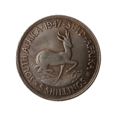 Extremely Rare King George VI South Africa 5 Shillings 1947 Modern Coin - Hard to Find