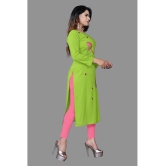 HAYA - Lime Green Rayon Women's Straight Kurti ( Pack of 1 ) - None