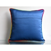 Tie Dye Pattern Indigo Blue Colour Cotton Cushion Cover - 16x16 Size