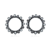 Sukkhi Exotic Oxidised Floral Stud Earring For Women - Silver