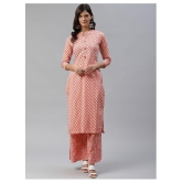 HIGHLIGHT FASHION EXPORT - Pink Straight Cotton Womens Stitched Salwar Suit ( Pack of 1 ) - XXL