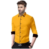 Life Roads - Yellow Cotton Slim Fit Mens Casual Shirt ( Pack of 1 ) - None