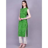 HIGHLIGHT FASHION EXPORT Cotton Printed Straight Womens Kurti - Green ( Pack of 1 ) - None