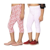 2K KIDS Capri Leggings For Girls |All Over Printed |Viscose Blend  (Red Heart::Butterfly,13 Years - 14 Years) - Pack Of 2 (2KGLCVAOP_2C_RH_BF_1314Y) - None