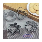 purple dust - Silver Stainless Steel 12 Pcs of Cookie Cutter ( Set of 1 ) - Silver