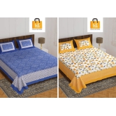 Bedsheet  Adda -100% Pure Cotton Jaipuri Printed Double Bedsheet-