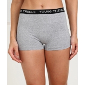 Young trendz Women Boy Short Grey Panty-2XL / Grey