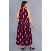 SIPET - Maroon Rayon Womens Anarkali Kurti ( Pack of 1 ) - None