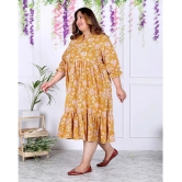 Swasti Cotton Blend Printed Anarkali Womens Kurti - Yellow ( Pack of 1 ) - None