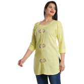 JC4U - Yellow Rayon Womens Straight Kurti ( Pack of 1 ) - None