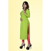 HAYA - Lime Green Rayon Women''s Straight Kurti ( Pack of 1 ) - None