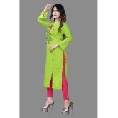 haya fashion - Lime Green Rayon Women's Straight Kurti ( Pack of 1 ) - None