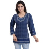 Meher Impex - Blue Crepe Womens A-line Kurti - 3XL