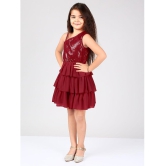 Naughty Ninos Maroon Polyester Girls Fit And Flare Dress ( Pack of 1 ) - None