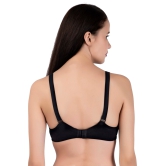 LacyLuxe Seamless Padded Bra Women Full Coverage Lightly Padded Bra-32B / Black / Nylon Non Stretch Net