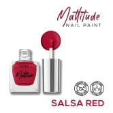 RENEE Mattitude Nail Paint- Salsa Red, Quick Drying, Matte Finish, Long Lasting, 10ml