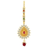 Paola Traditional Gold Plated Kundan Style Maang Tikka Jewellery For Women Girl - Golden