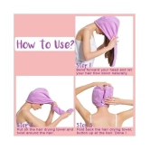 GLOBLE ENTERPRISE Microfiber Hair Wrap Towel Drying Bath Spa Head Cap Turban Wrap ( PACK OF 4 ) - Multi Color