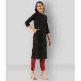 Divena - Black Cotton Womens Straight Kurti - XL