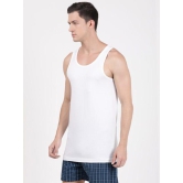 Men's Super Combed Cotton Round Neck Sleeveless Vest with Extended Length for Easy Tuck - White(Pack of 3)