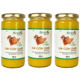 Birdie Superfoods -100% Pure A2 Gir Cow Desi Ghee Through Vedic Bilona Method (Glass Bottle- 400mlx3 combo)