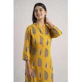 MAUKA - Yellow Rayon Womens Straight Kurti ( Pack of 1 ) - None