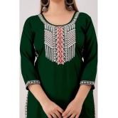 Kapadia - Green Rayon Womens Straight Kurti ( Pack of 1 ) - None