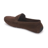 UrbanMark Men Comfortable Suede Leather Slip-On Loafers- Brown - 8