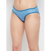 Clovia - Blue Cotton Printed Womens Bikini ( Pack of 1 ) - None