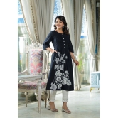 Juniper Cotton Blend Printed Flared Womens Kurti - Black ( Pack of 1 ) - None