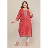 Swasti - Red 100% Cotton Womens Straight Kurti ( Pack of 1 ) - None