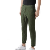 Men Regular Fit Green Cotton Blend Trousers