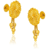 LUV FASHION Golden Danglers Earrings ( Pack of 1 ) - Golden