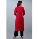 Doriya Red Rayon Kurti With Palazzo - Stitched Suit - None