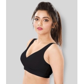 Dermawear - Black Poly Cotton Lightly Padded Women's Sports Bra ( Pack of 1 ) - 40B