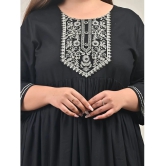 Swasti - Black Cotton Blend Womens Anarkali Kurti ( Pack of 1 ) - None