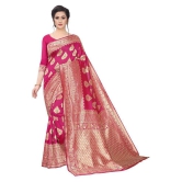 ofline selection Pink Jacquard Saree - Single