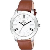 Septem Brown Leather Analog Mens Watch