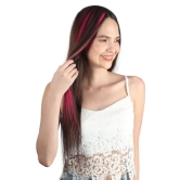 RefynHair Pink Clip-In Hair Extensions | Vibrant Color Streaks/Streax for Fashionable Looks! | Size 18 Inches | Pack of 1(Single Piece)