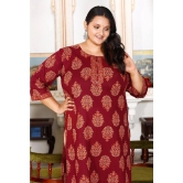 Swasti Cotton Printed Straight Womens Kurti - Brown ( Pack of 1 ) - None