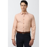 Men Peach Slim Fit Formal Full Sleeves Formal Shirt