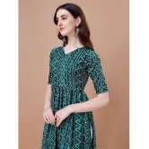 Glomee Rayon Printed Nayra Womens Kurti - Green ( Pack of 1 ) - None