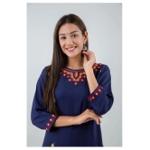 Lee Moda - Blue Rayon Womens Straight Kurti - XXL