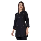 HIGHLIGHT FASHION EXPORT - Black Rayon Womens Straight Kurti ( Pack of 1 ) - M