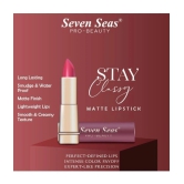 Seven Seas Stay Classy Matte Lipstick, Waterproof Lipstick for Women_Amarathan Red 3.5g